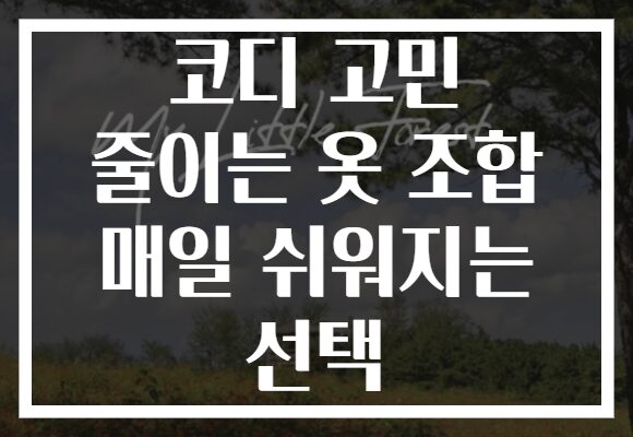 코디 고민 줄이는 옷 조합 매일 쉬워지는 선택 코디 고민 줄이는 옷 조합 매일 쉬워지는 선택