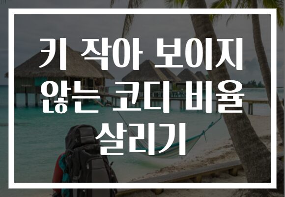 키 작아 보이지 않는 코디 비율 살리기 키 작아 보이지 않는 코디 비율 살리기