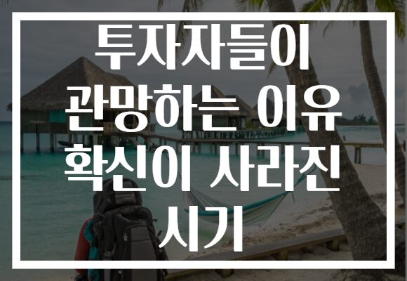 투자자들이 관망하는 이유 확신이 사라진 시기