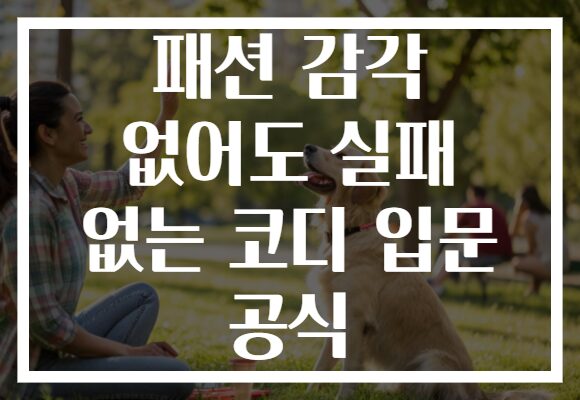 패션 감각 없어도 실패 없는 코디 입문 공식