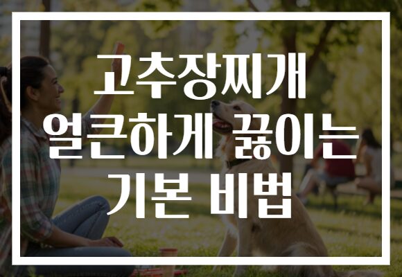 고추장찌개 얼큰하게 끓이는 기본 비법