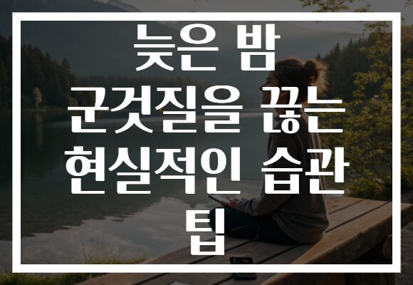 늦은 밤 군것질을 끊는 현실적인 습관 팁