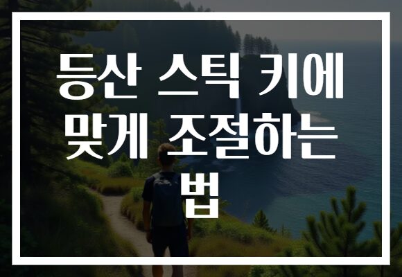 등산 스틱 키에 맞게 조절하는 법