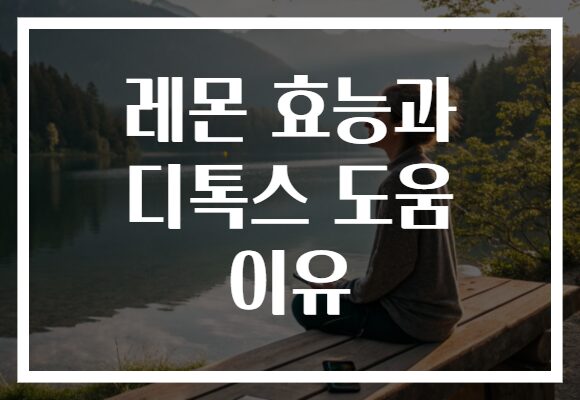 레몬 효능과 디톡스 도움 이유