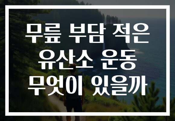 무릎 부담 적은 유산소 운동 무엇이 있을까