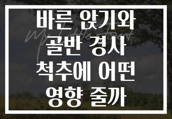바른 앉기와 골반 경사 척추에 어떤 영향 줄까 바른 앉기와 골반 경사 척추에 어떤 영향 줄까
