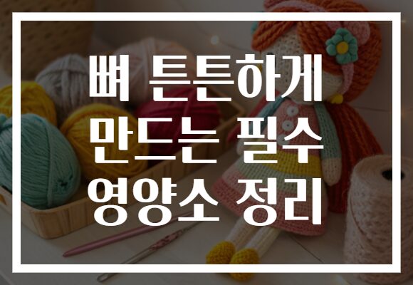 뼈 튼튼하게 만드는 필수 영양소 정리