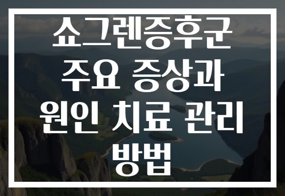 쇼그렌증후군 주요 증상과 원인 치료 관리 방법