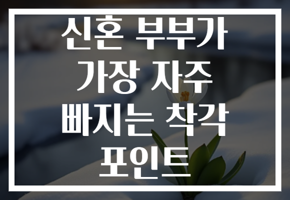 신혼 부부가 가장 자주 빠지는 착각 포인트 신혼 부부가 가장 자주 빠지는 착각 포인트