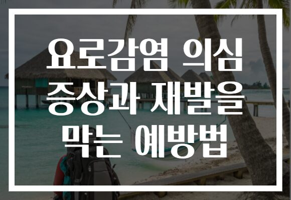 요로감염 의심 증상과 재발을 막는 예방법
