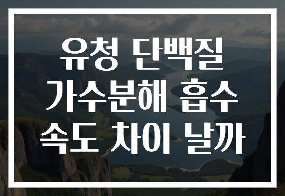 유청 단백질 가수분해 흡수 속도 차이 날까 유청 단백질 가수분해 흡수 속도 차이 날까