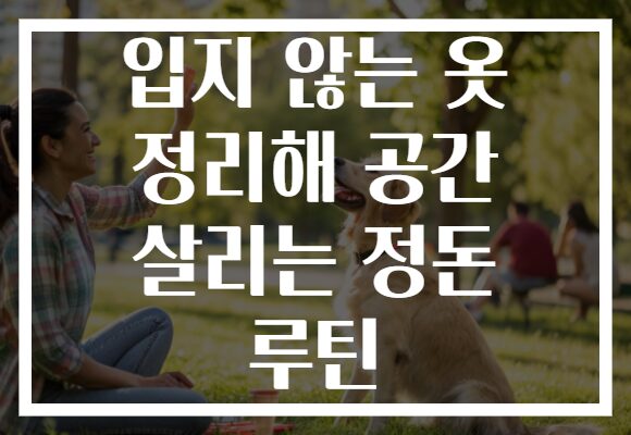 입지 않는 옷 정리해 공간 살리는 정돈 루틴
