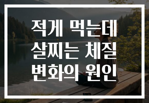 적게 먹는데 살찌는 체질 변화의 원인