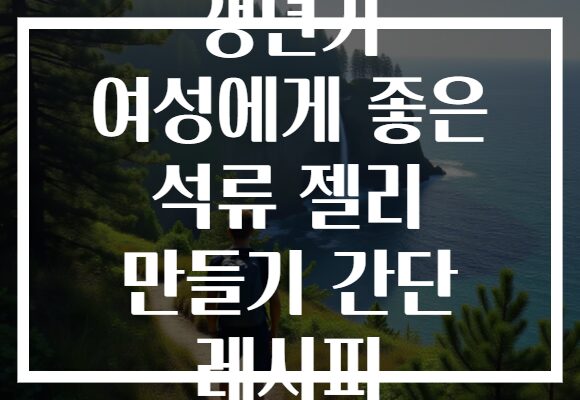 갱년기 여성에게 좋은 석류 젤리 만들기 간단 레시피