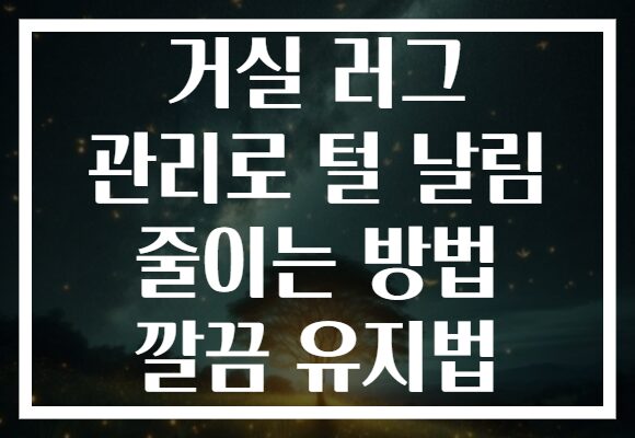 거실 러그 관리로 털 날림 줄이는 방법 깔끔 유지법