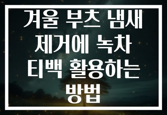 겨울 부츠 냄새 제거에 녹차 티백 활용하는 방법 겨울 부츠 냄새 제거에 녹차 티백 활용하는 방법