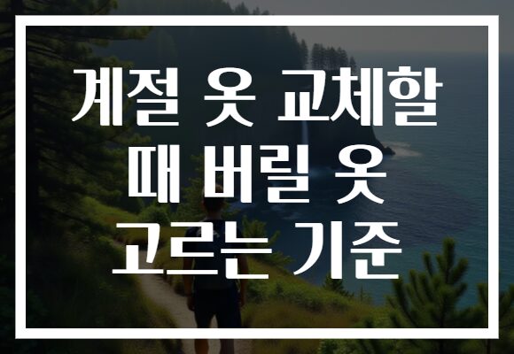 계절 옷 교체할 때 버릴 옷 고르는 기준