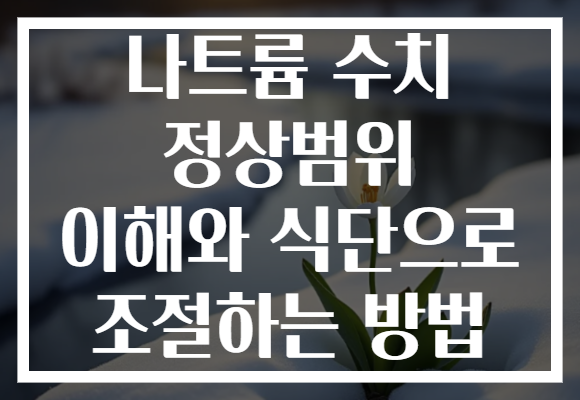 나트륨 수치 정상범위 이해와 식단으로 조절하는 방법 나트륨 수치 정상범위 이해와 식단으로 조절하는 방법