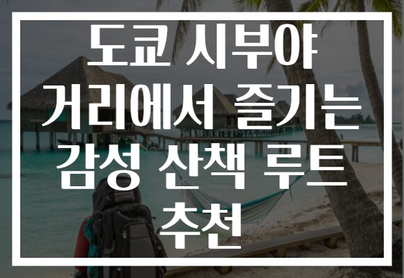 도쿄 시부야 거리에서 즐기는 감성 산책 루트 추천