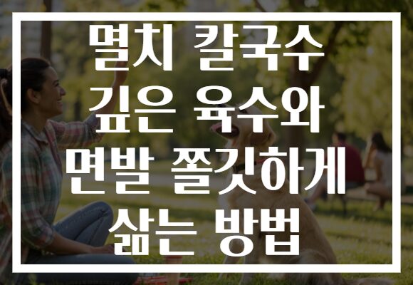 멸치 칼국수 깊은 육수와 면발 쫄깃하게 삶는 방법