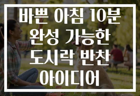 바쁜 아침 10분 완성 가능한 도시락 반찬 아이디어