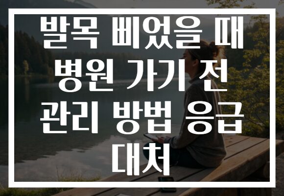 발목 삐었을 때 병원 가기 전 관리 방법 응급 대처