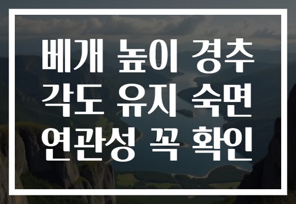 베개 높이 경추 각도 유지 숙면 연관성 꼭 확인 베개 높이 경추 각도 유지 숙면 연관성 꼭 확인