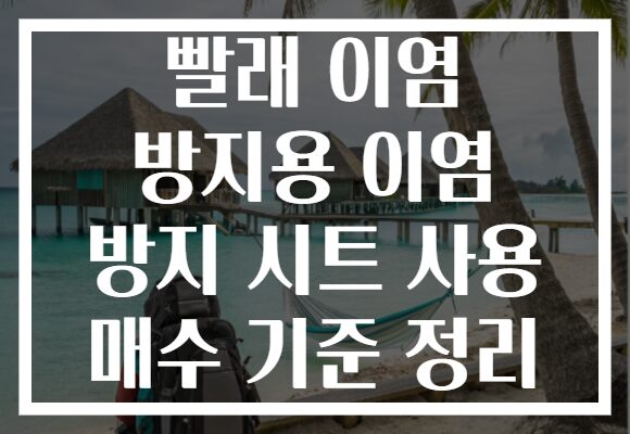 빨래 이염 방지용 이염 방지 시트 사용 매수 기준 정리