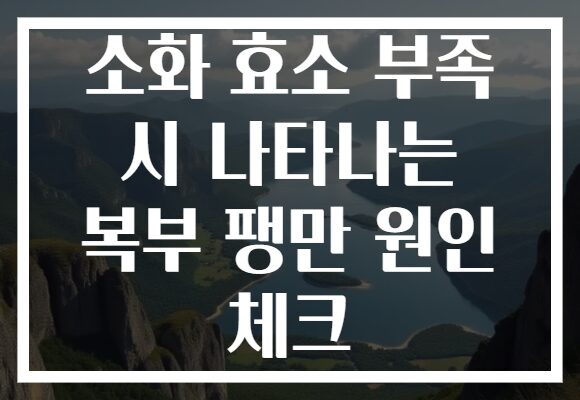 소화 효소 부족 시 나타나는 복부 팽만 원인 체크