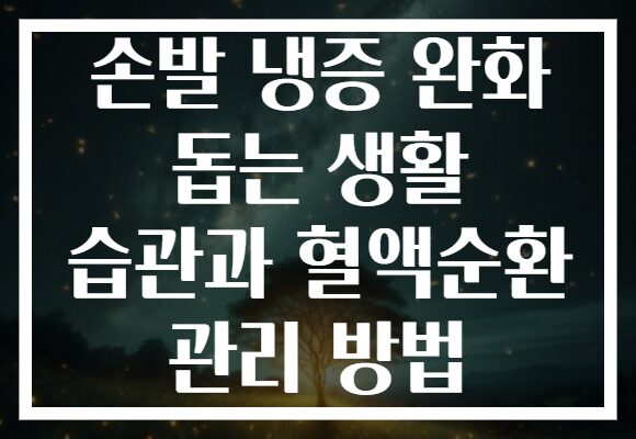 손발 냉증 완화 돕는 생활 습관과 혈액순환 관리 방법 손발 냉증 완화 돕는 생활 습관과 혈액순환 관리 방법