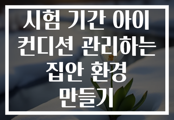 시험 기간 아이 컨디션 관리하는 집안 환경 만들기 시험 기간 아이 컨디션 관리하는 집안 환경 만들기