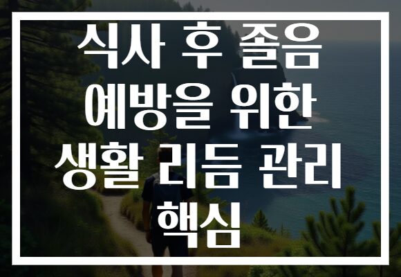 식사 후 졸음 예방을 위한 생활 리듬 관리 핵심 식사 후 졸음 예방을 위한 생활 리듬 관리 핵심