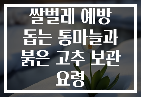쌀벌레 예방 돕는 통마늘과 붉은 고추 보관 요령