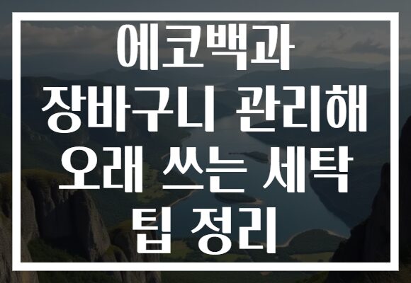 에코백과 장바구니 관리해 오래 쓰는 세탁 팁 정리