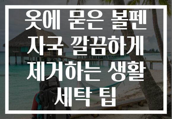 옷에 묻은 볼펜 자국 깔끔하게 제거하는 생활 세탁 팁 옷에 묻은 볼펜 자국 깔끔하게 제거하는 생활 세탁 팁