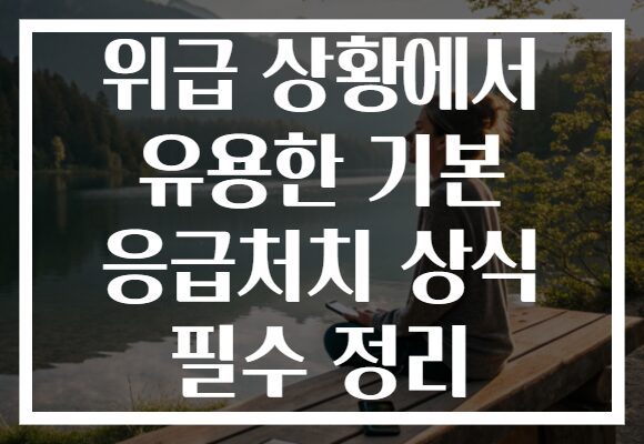 위급 상황에서 유용한 기본 응급처치 상식 필수 정리 위급 상황에서 유용한 기본 응급처치 상식 필수 정리