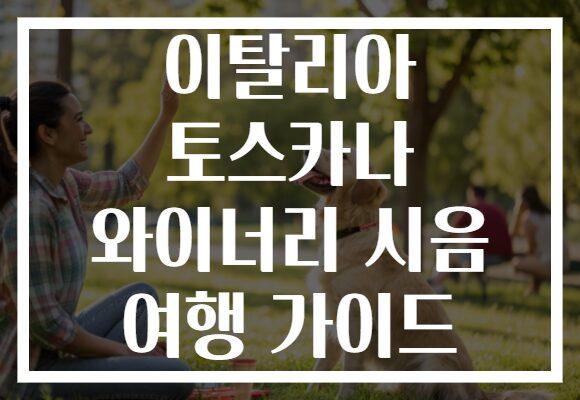 이탈리아 토스카나 와이너리 시음 여행 가이드