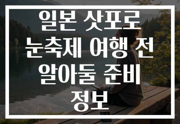 일본 삿포로 눈축제 여행 전 알아둘 준비 정보