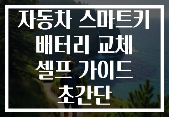 자동차 스마트키 배터리 교체 셀프 가이드 초간단