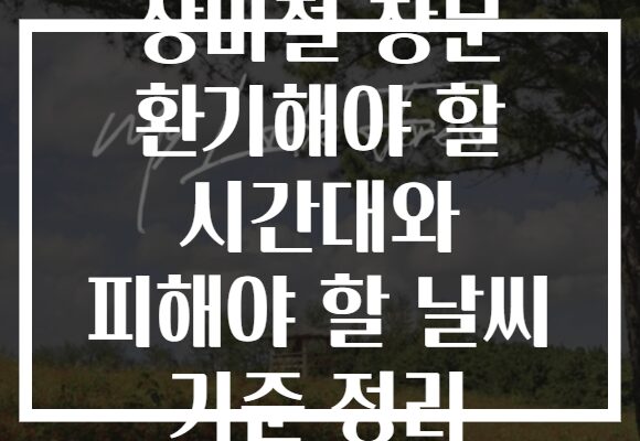 장마철 창문 환기해야 할 시간대와 피해야 할 날씨 기준 정리 장마철 창문 환기해야 할 시간대와 피해야 할 날씨 기준 정리
