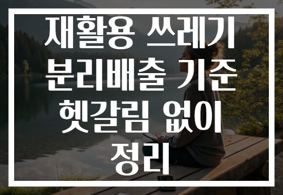재활용 쓰레기 분리배출 기준 헷갈림 없이 정리 재활용 쓰레기 분리배출 기준 헷갈림 없이 정리