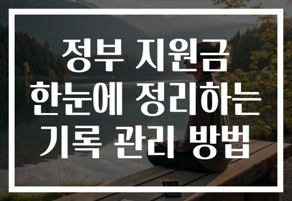 정부 지원금 한눈에 정리하는 기록 관리 방법