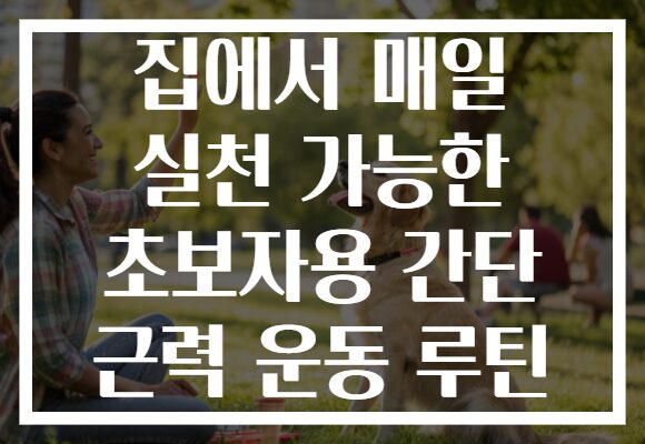 집에서 매일 실천 가능한 초보자용 간단 근력 운동 루틴