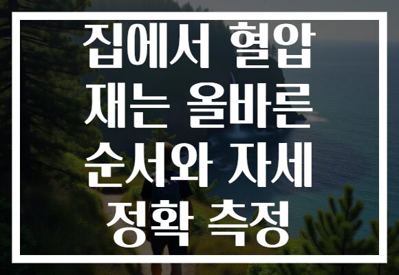 집에서 혈압 재는 올바른 순서와 자세 정확 측정 집에서 혈압 재는 올바른 순서와 자세 정확 측정