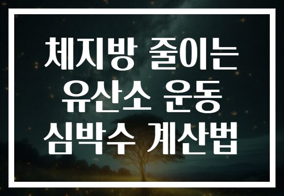 체지방 줄이는 유산소 운동 심박수 계산법