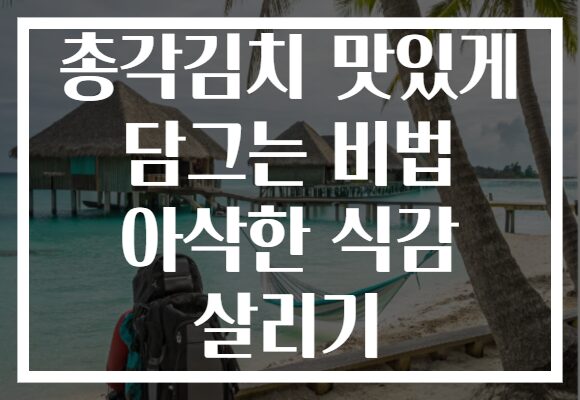 총각김치 맛있게 담그는 비법 아삭한 식감 살리기