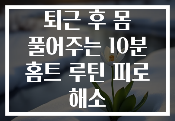 퇴근 후 몸 풀어주는 10분 홈트 루틴 피로 해소