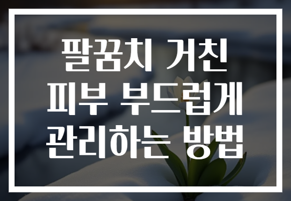 팔꿈치 거친 피부 부드럽게 관리하는 방법