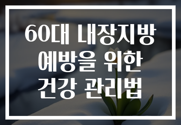 60대 내장지방 예방을 위한 건강 관리법 60대 내장지방 예방을 위한 건강 관리법