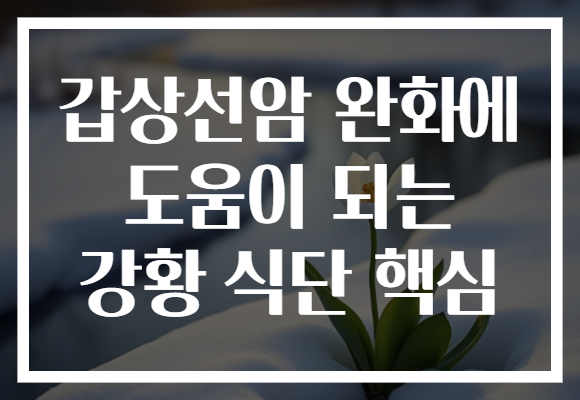 갑상선암 완화에 도움이 되는 강황 식단 핵심